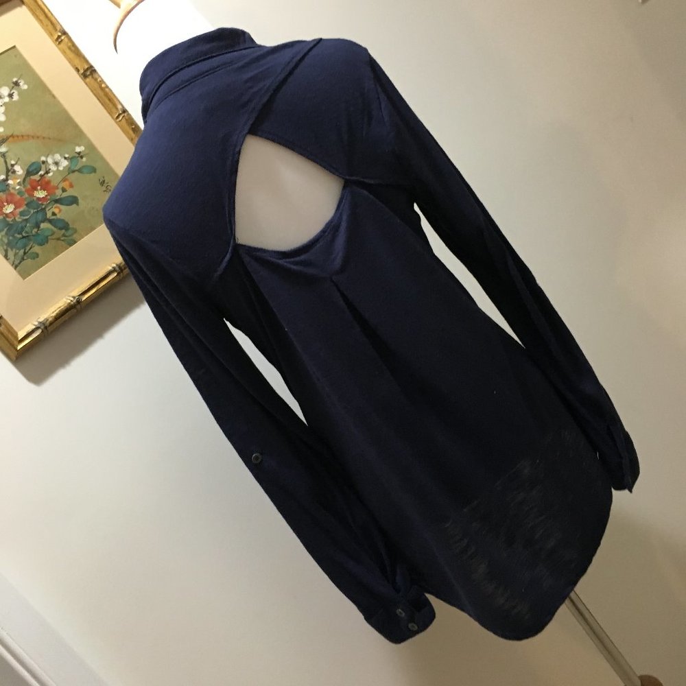 Belle du Jour Button Down Shirt w/Peek a Boo Back